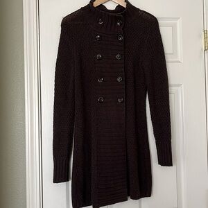Gap long knit coat cardigan dark brown